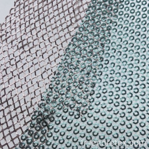 Tissu à paillettes en polyester 125cm à motif géométrique